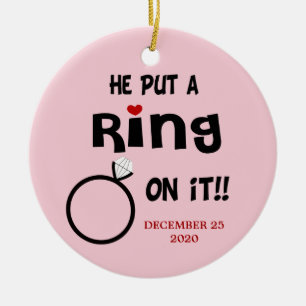 He put a Ring on it Dated Ornament
