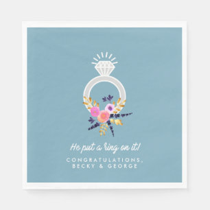 He Put a Ring on It Engagement Party Napkins