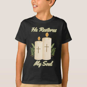 He Restores My Soul Bible Quote Boy's T-Shirt