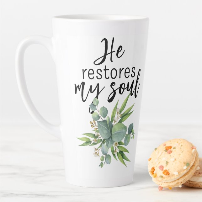 He Restores My Soul Latte Mug (In Situ)