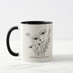 He Restores My Soul Minimalist Design Mug