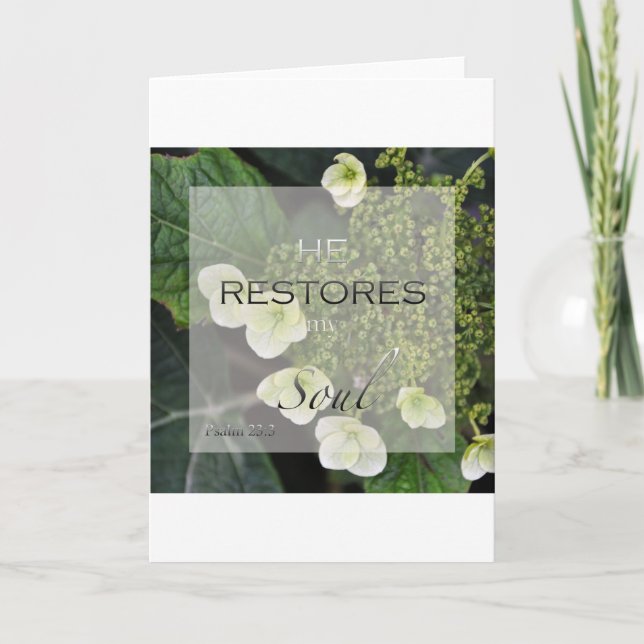 He Restores My Soul - Psalm 23 Encouragement Card (Front)