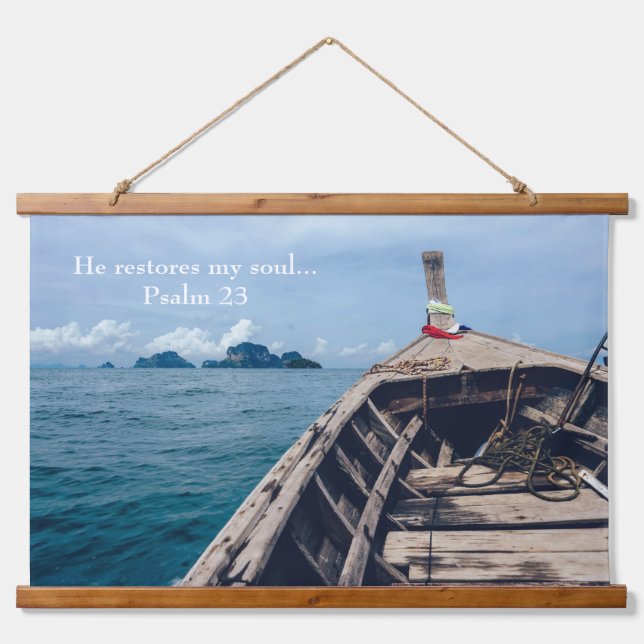 He Restores My Soul Scripture Hanging Tapestry (Front)