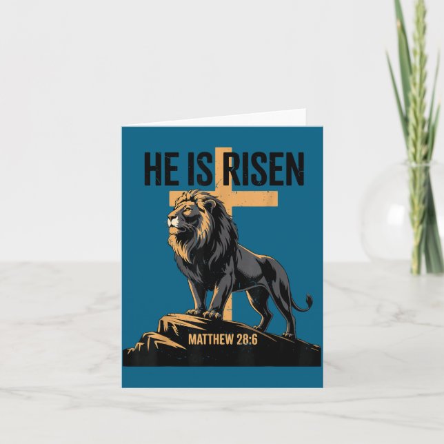 He Risen Jesus Lion Judah Illustration Card (Front)