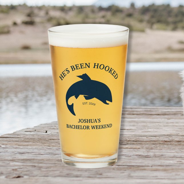 He’s Been Hooked Navy Fishing Bachelor Party Glass (He’s Been Hooked Navy Fishing Bachelor Party Glass)