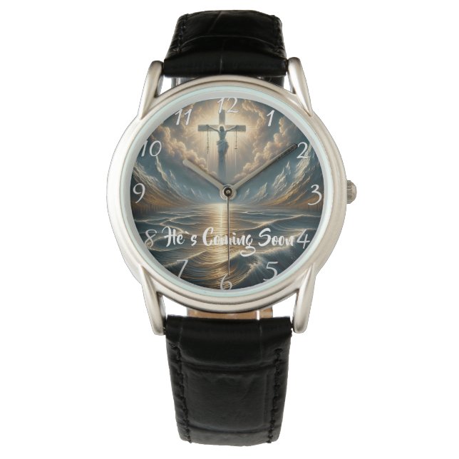 HE`S COMING SOON Jesus in the rippling water Watch (Front)