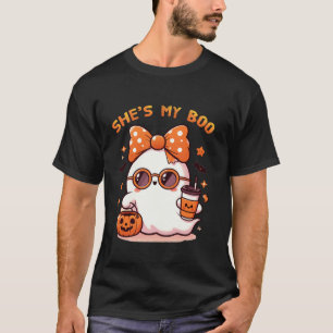 He s My Boo She s Boo Ghost Matching Couple Hallow T-Shirt