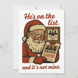 He’s On The List Funny Christmas  Holiday Card