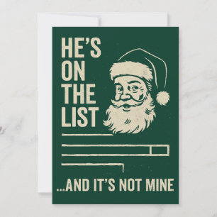 He’s On The List Funny Christmas  Holiday Card