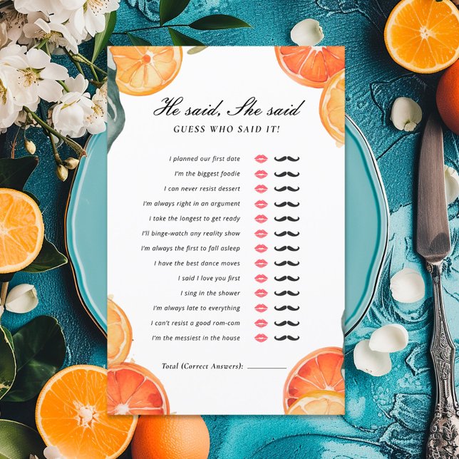 He Said She Said Aperol Bridal Shower Game (Creator Uploaded)