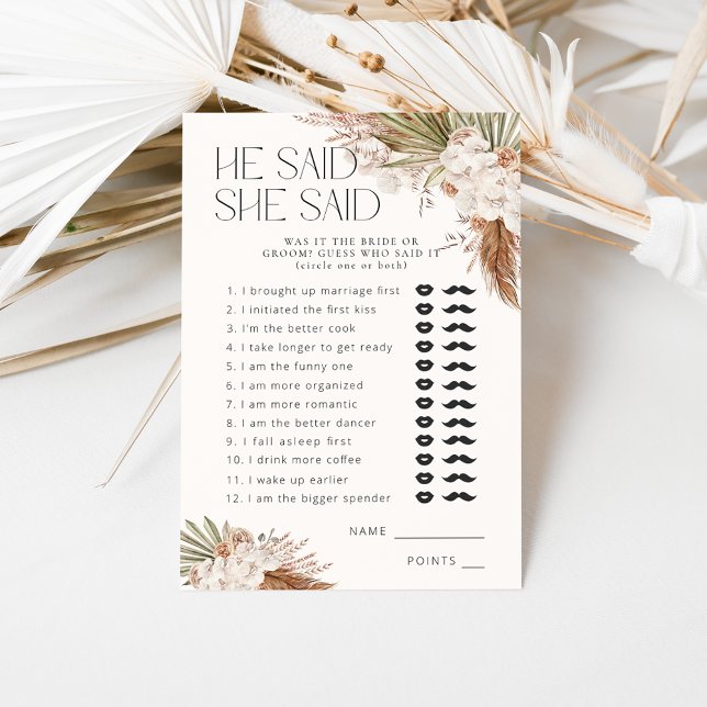 He Said, She Said Bohemian Floral & Feathers Enclosure Card (Creator Uploaded)