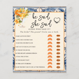 He Said She Said   Bridal Shower Game 