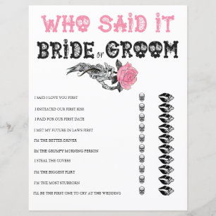 He Said She Said   Bridal Shower Game