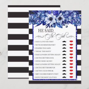 He Said/She Said Bridal Shower Game Invitation