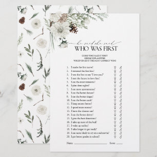 He Said She Said Elegant Winter Bridal Shower Game