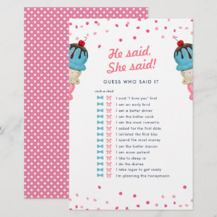 He Said She Said Guess Who Best Bridal Shower Game