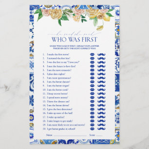 He Said She Said Mediterranean Bridal Shower Game