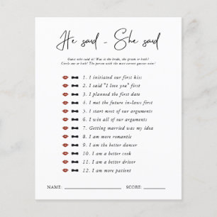He Said She Said Modern Minimal Bridal Shower