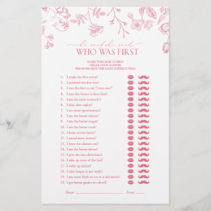 He Said She Said Pink Victorian Bridal Shower Game