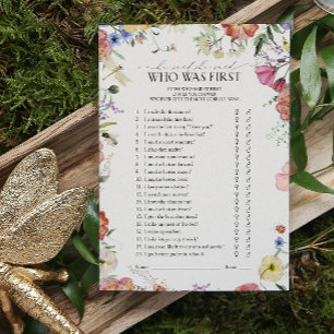 He Said She Said Pressed Floral Bridal Shower Game