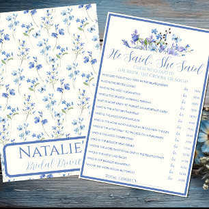 He Said, She Said Wildflower Bridal Shower Game