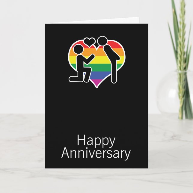 He Said Yes Happy Anniversary Gay Themed Card (Front)