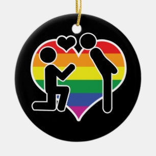 He Said Yes Mr And Mr Proposal Gay Wedding Ceramic Tree Decoration