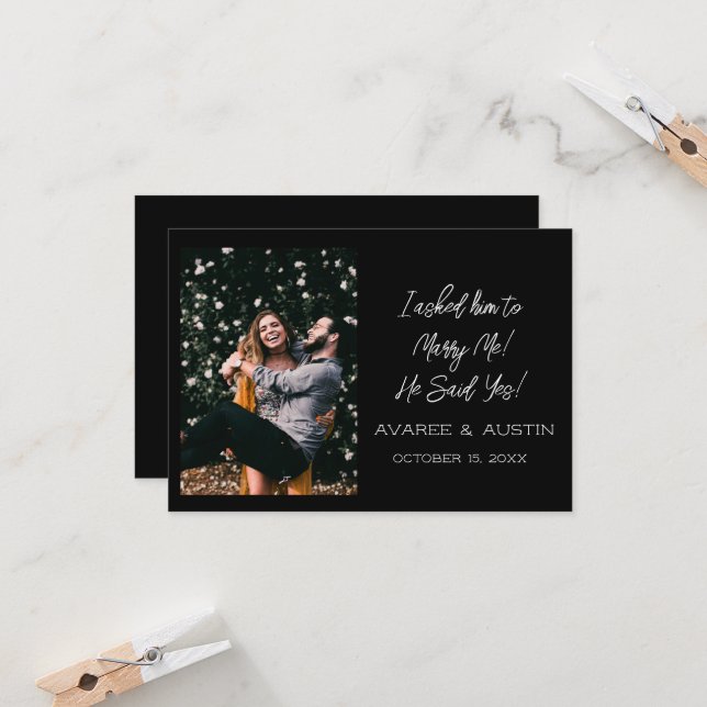 HE Said Yes Woman Proposal Engagement  Card (Front/Back In Situ)