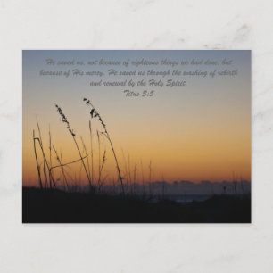 He saved us, not because of righteous things we ha postcard