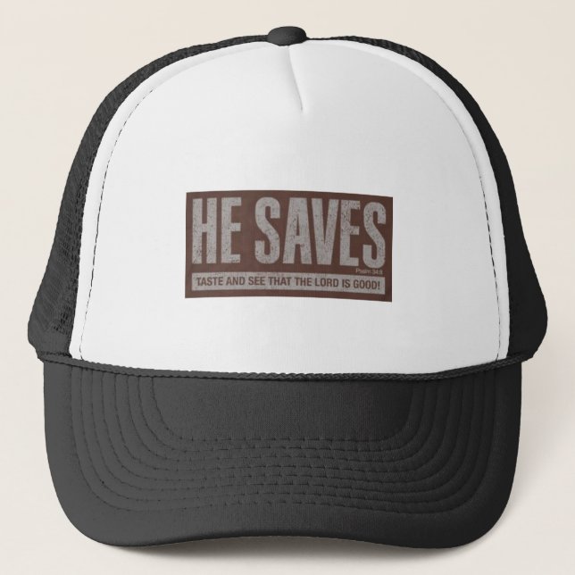 He Saves Trucker Hat (Front)