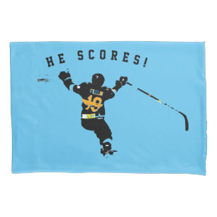 He Scores! - Ice Hockey Player Pillowcase