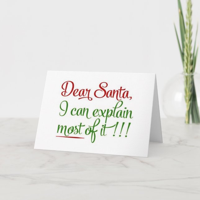 HE SEES US WHEN WE ARE SLEEPING OH OH NOT HO HO HOLIDAY CARD (Front)
