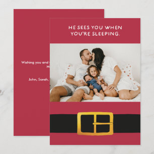 He Sees You When You’re Sleeping Photo Holiday Card