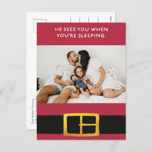 He Sees You When You’re Sleeping Photo Holiday Postcard