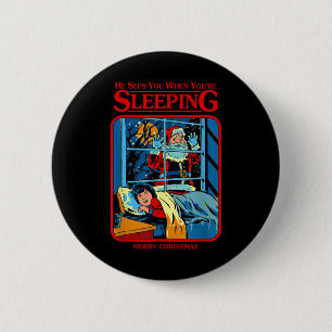 He Sees You When You're Sleeping Merry Christmas  6 Cm Round Badge