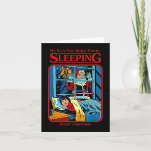 He Sees You When You're Sleeping Merry Christmas Card