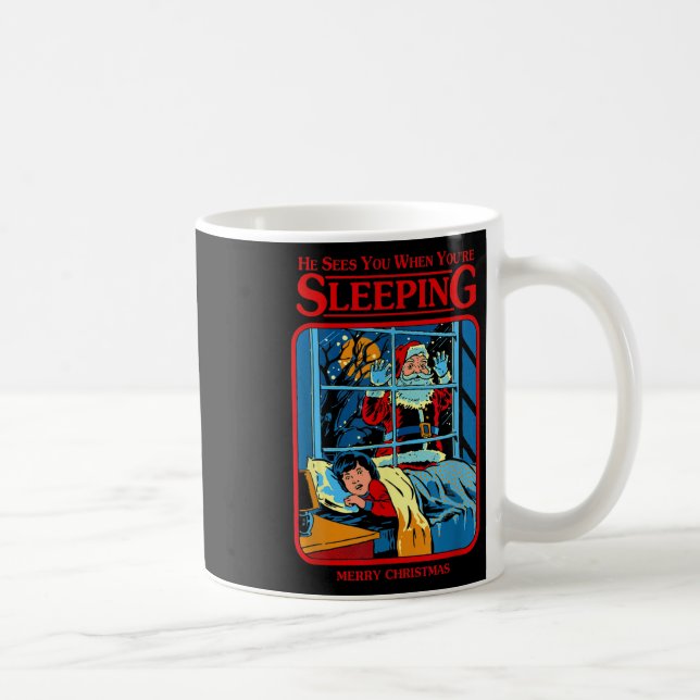 He Sees You When You're Sleeping Merry Christmas  Coffee Mug (Right)