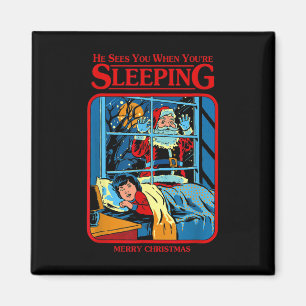 He Sees You When You're Sleeping Merry Christmas Magnet