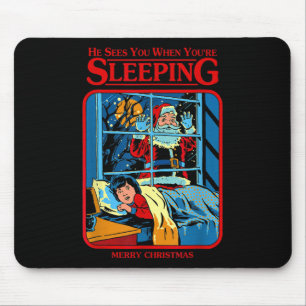 He Sees You When You're Sleeping Merry Christmas Mouse Mat