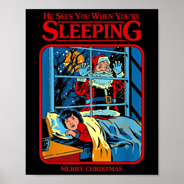 He Sees You When You're Sleeping Merry Christmas  Poster (Front)