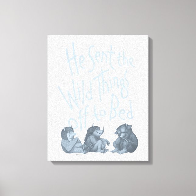 He Sent the Wild Things Off to Bed - Blue Canvas Print (Front)