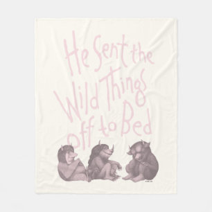 He Sent the Wild Things Off to Bed - Pink Fleece Blanket