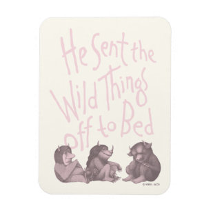 He Sent the Wild Things Off to Bed - Pink Magnet