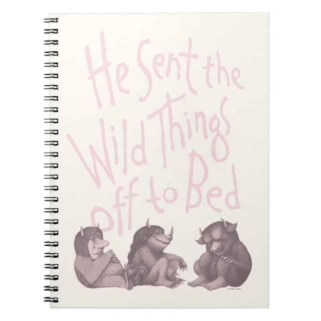 He Sent the Wild Things Off to Bed - Pink Notebook (Front)
