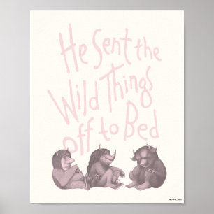 He Sent the Wild Things Off to Bed - Pink Poster