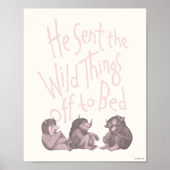 He Sent the Wild Things Off to Bed - Pink Poster (Front)