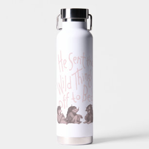 He Sent the Wild Things Off to Bed - Pink Water Bottle