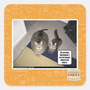 He sez hes big boned. square sticker