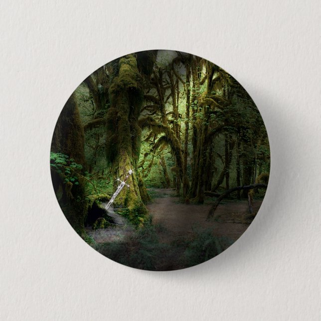 He shall be king 6 cm round badge (Front)