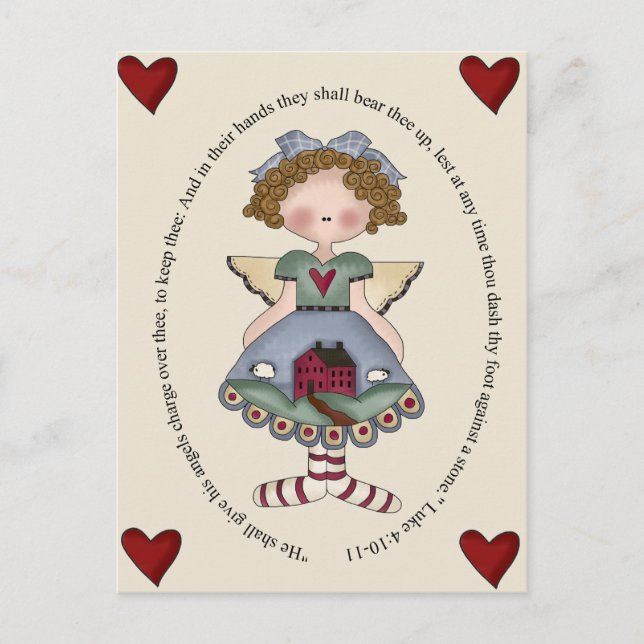 He Shall Give His Angels Charge Over Thee Postcard (Front)